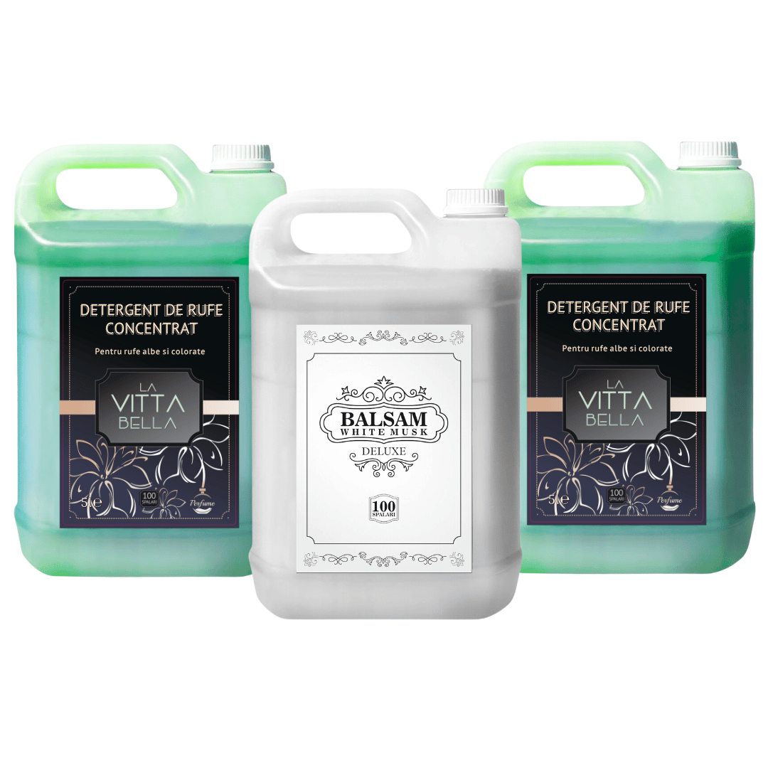 Pachetul cu 2x Detergent Profesional la Vitta Bella + 1x Balsam White Musk Deluxe