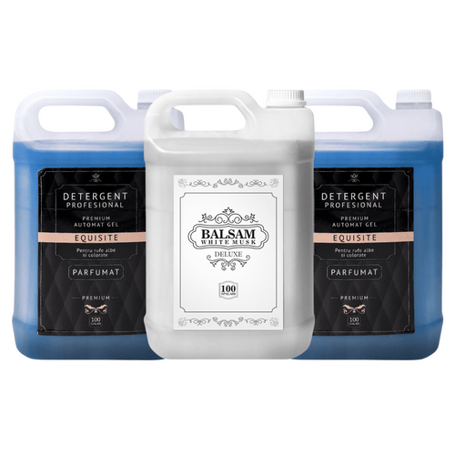 Pachetul cu 2x Detergent Profesional Equisite + 1x Balsam White Musk Deluxe