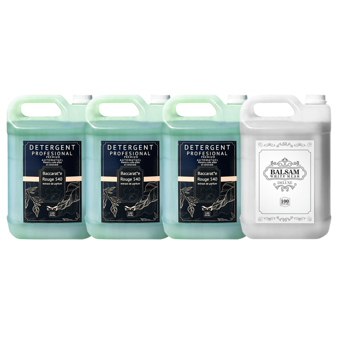Pachetul cu 3x Detergent Profesional Baccarat + 1x Balsam White Musk Deluxe