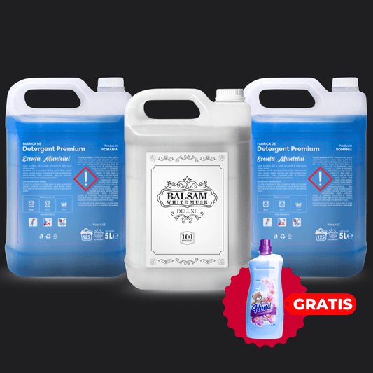 Pachetul cu 2x Detergent Esenta Muntelui + 1x Balsam White Musk Deluxe