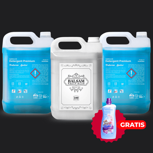 Pachetul cu 2x Detergent Puterea Apelor + 1x Balsam White Musk Deluxe