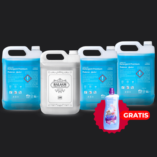 Pachetul cu 3x Detergent Puterea Apelor + 1x Balsam White Musk Deluxe