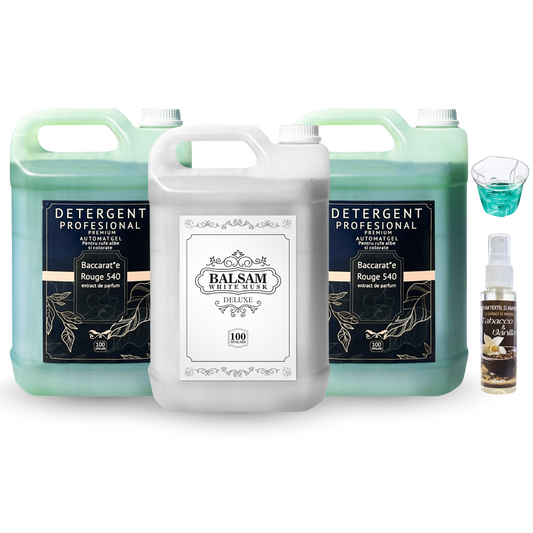 Pachetul cu 2x Detergent Profesional Baccarat + 1x Balsam White Musk Deluxe