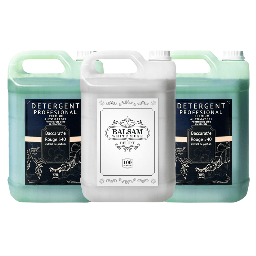 Pachetul cu 2x Detergent Profesional Baccarat + 1x Balsam White Musk Deluxe
