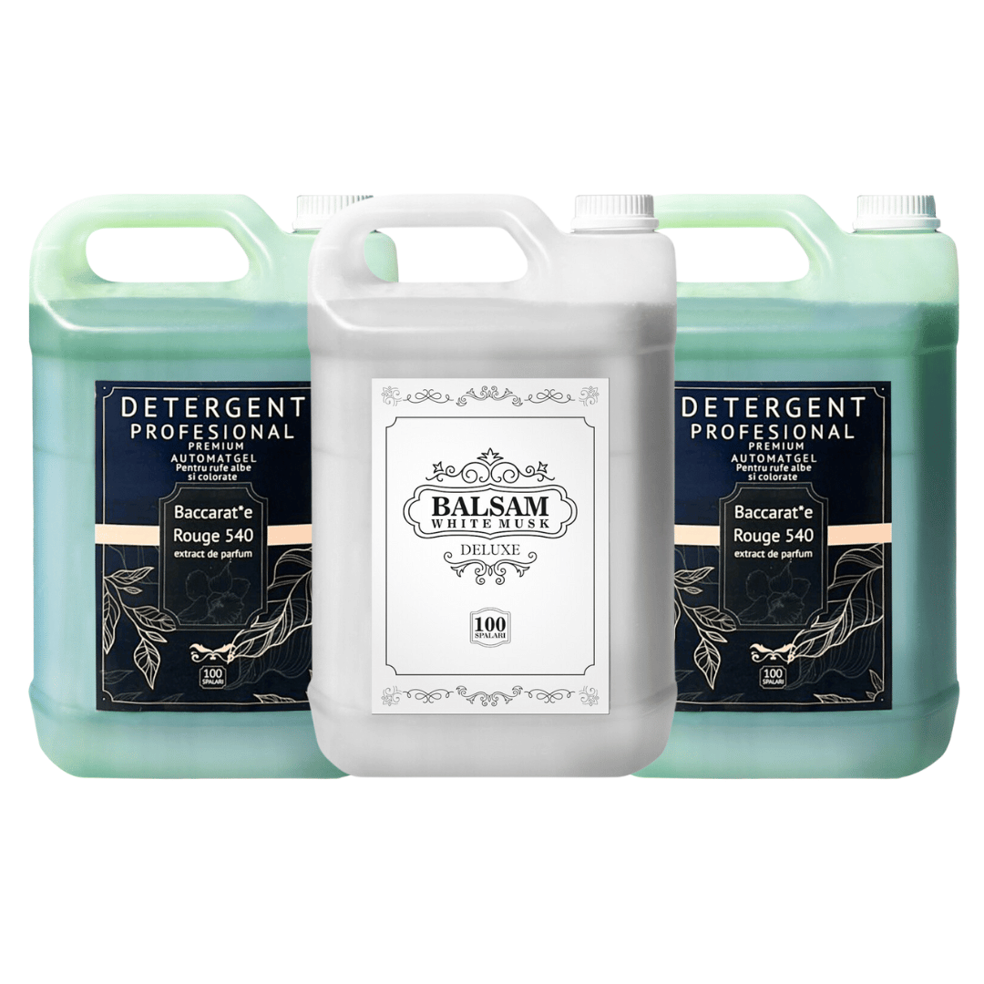 Pachetul cu 2x Detergent Profesional Baccarat + 1x Balsam White Musk Deluxe