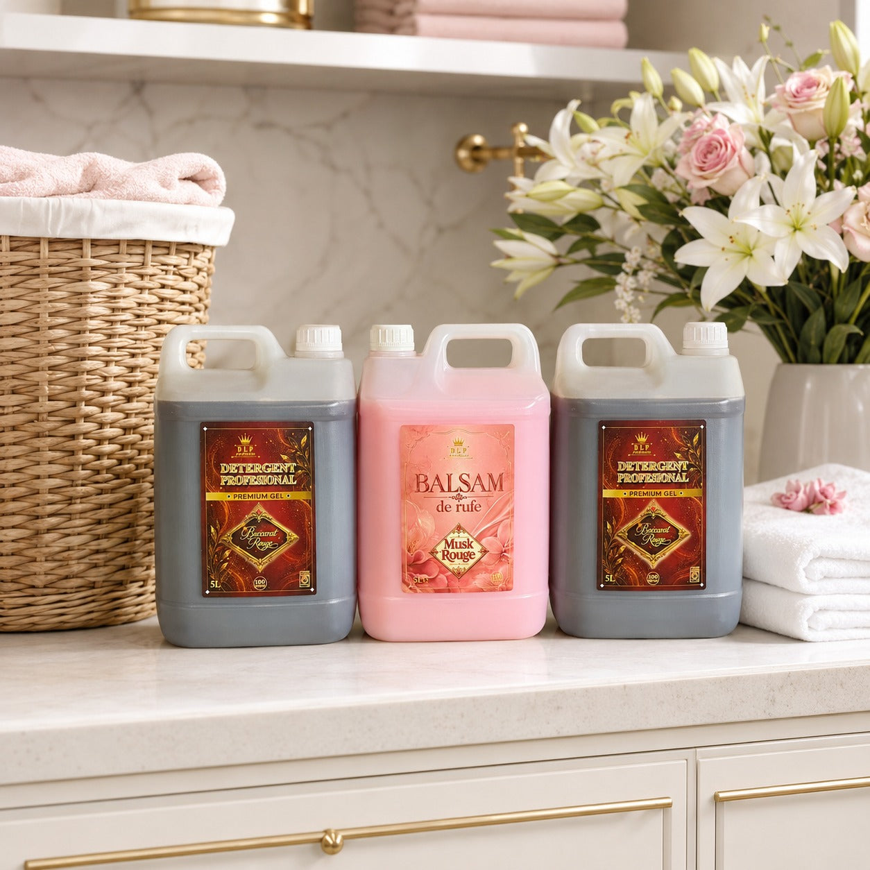 NOU: Pachetul 2 x Detergent Profesional Baccarat Rouge + 1x Balsam Musk Rouge