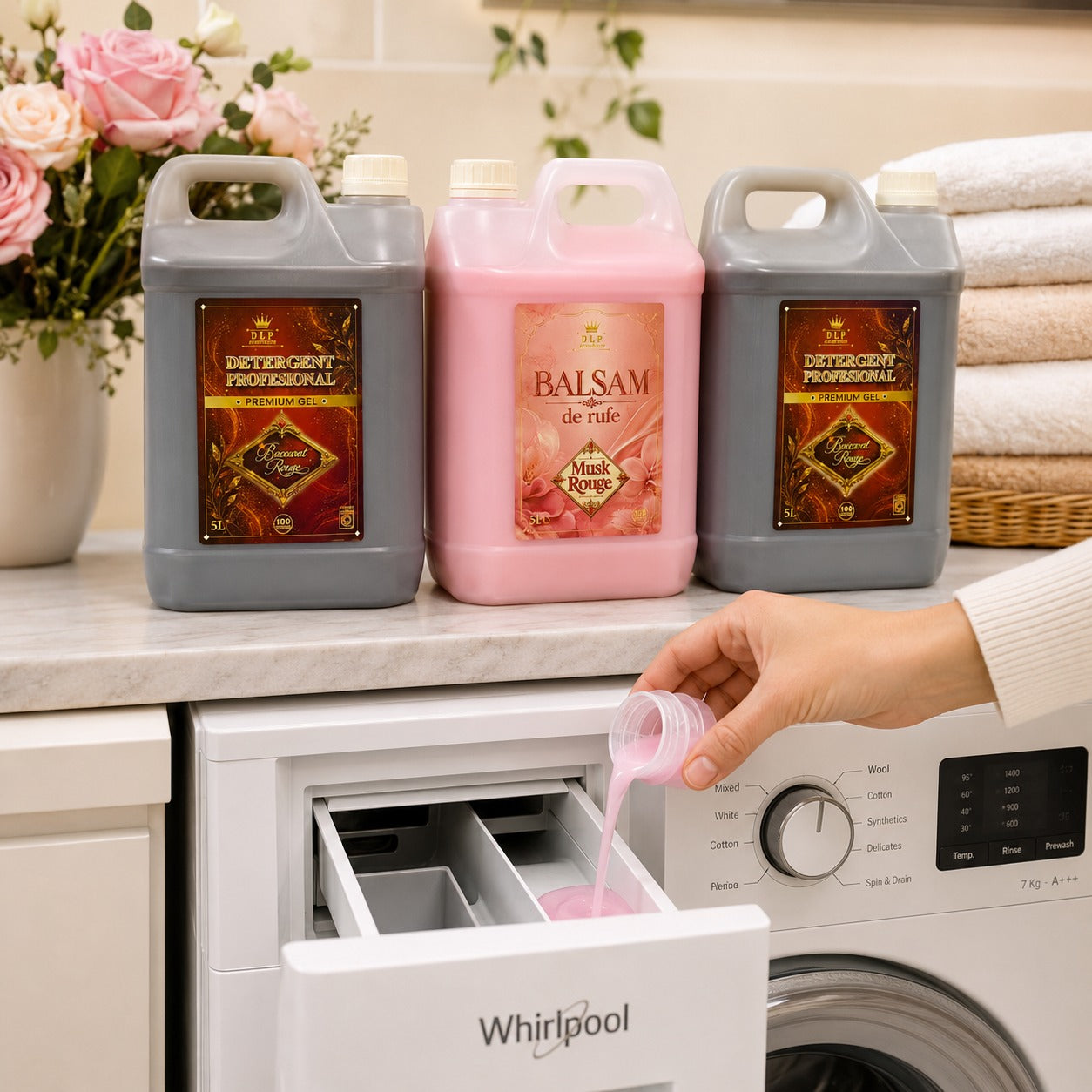 NOU: Pachetul 2 x Detergent Profesional Baccarat Rouge + 1x Balsam Musk Rouge