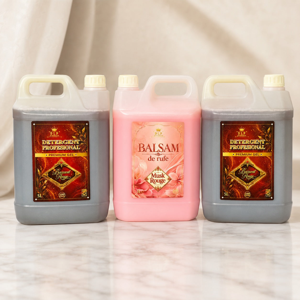 NOU: Pachetul 2 x Detergent Profesional Baccarat Rouge + 1x Balsam Musk Rouge